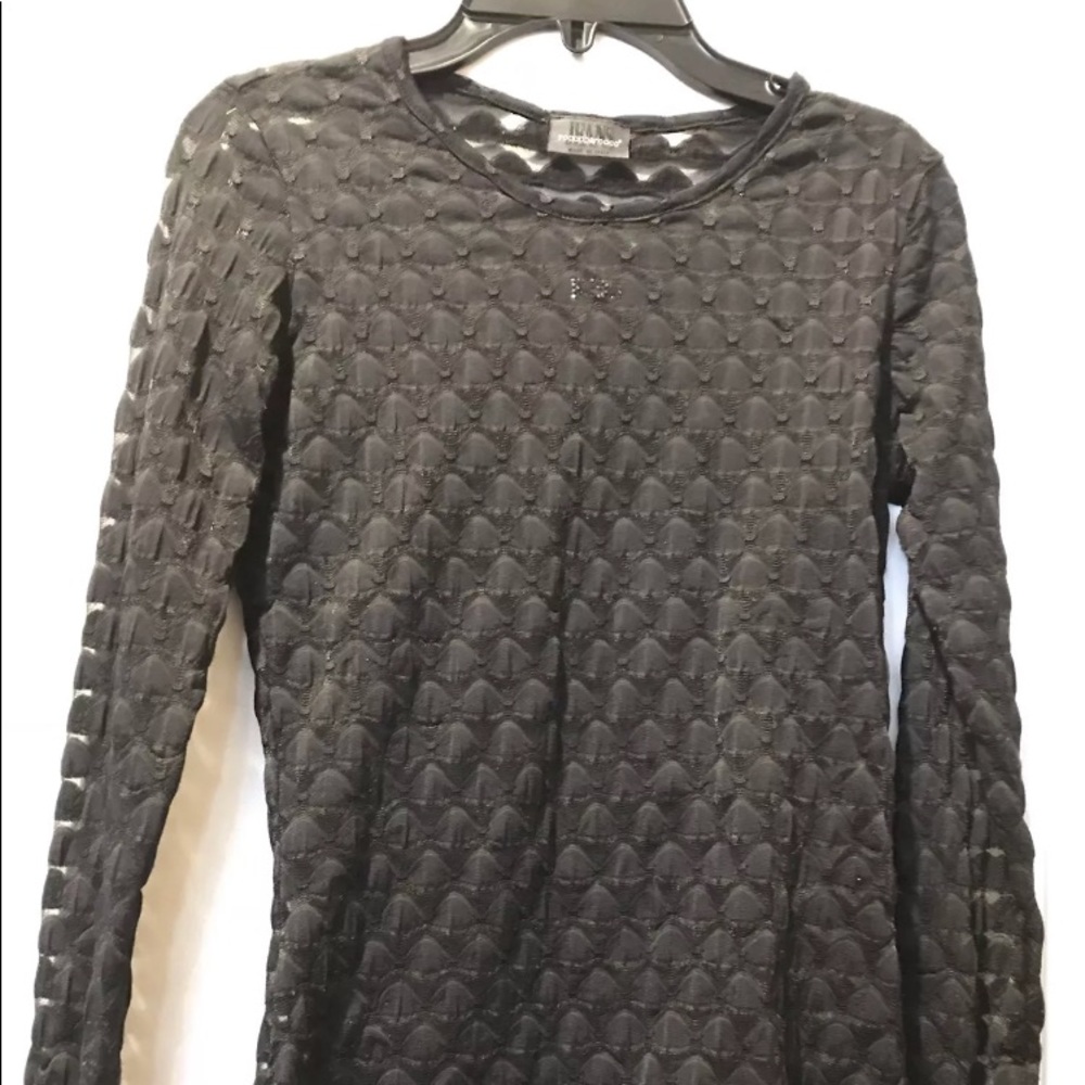 Roccobarocco black sexy tight mesh top XS